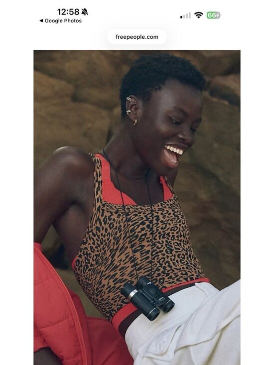 free people movement Tops - Free People Leopard Crop Tank M/L Seamless Ribbed Activewear Top